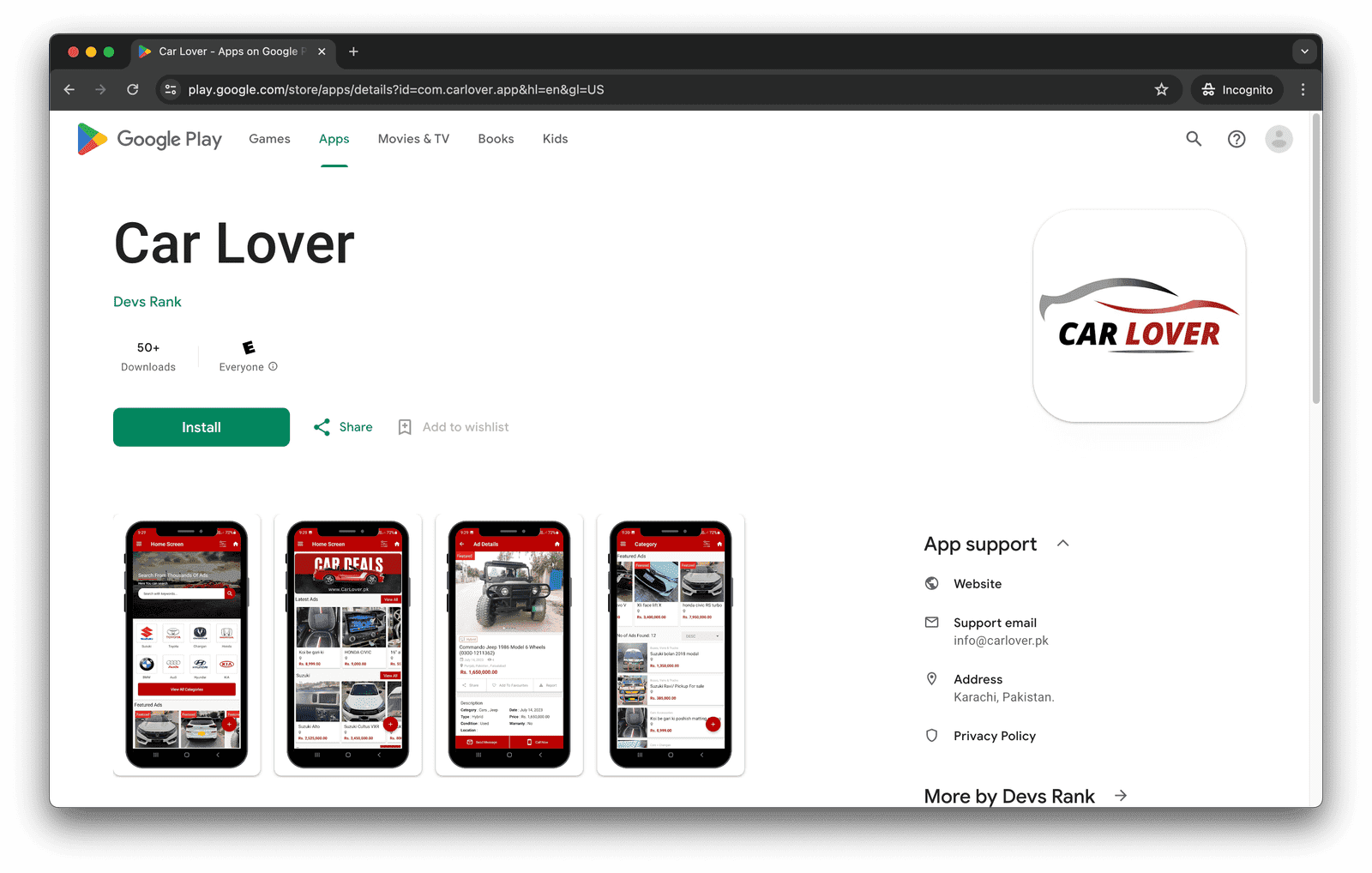 Car Lover Mobile App » DevsRank