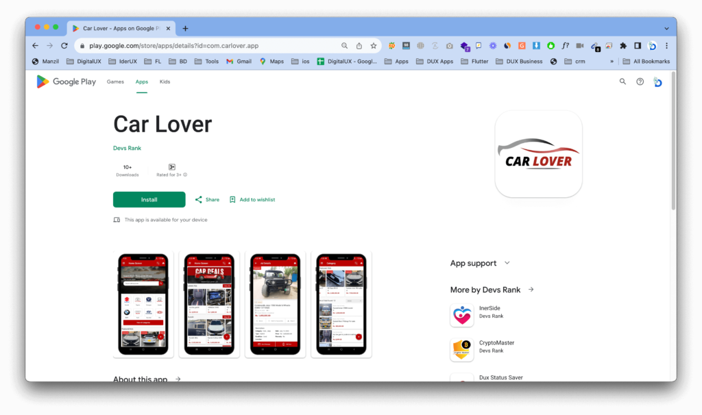 car lover mobile app